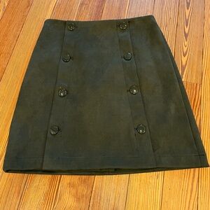 LOFT hunter green suede-like skirt. Size 0. Very good used condition.